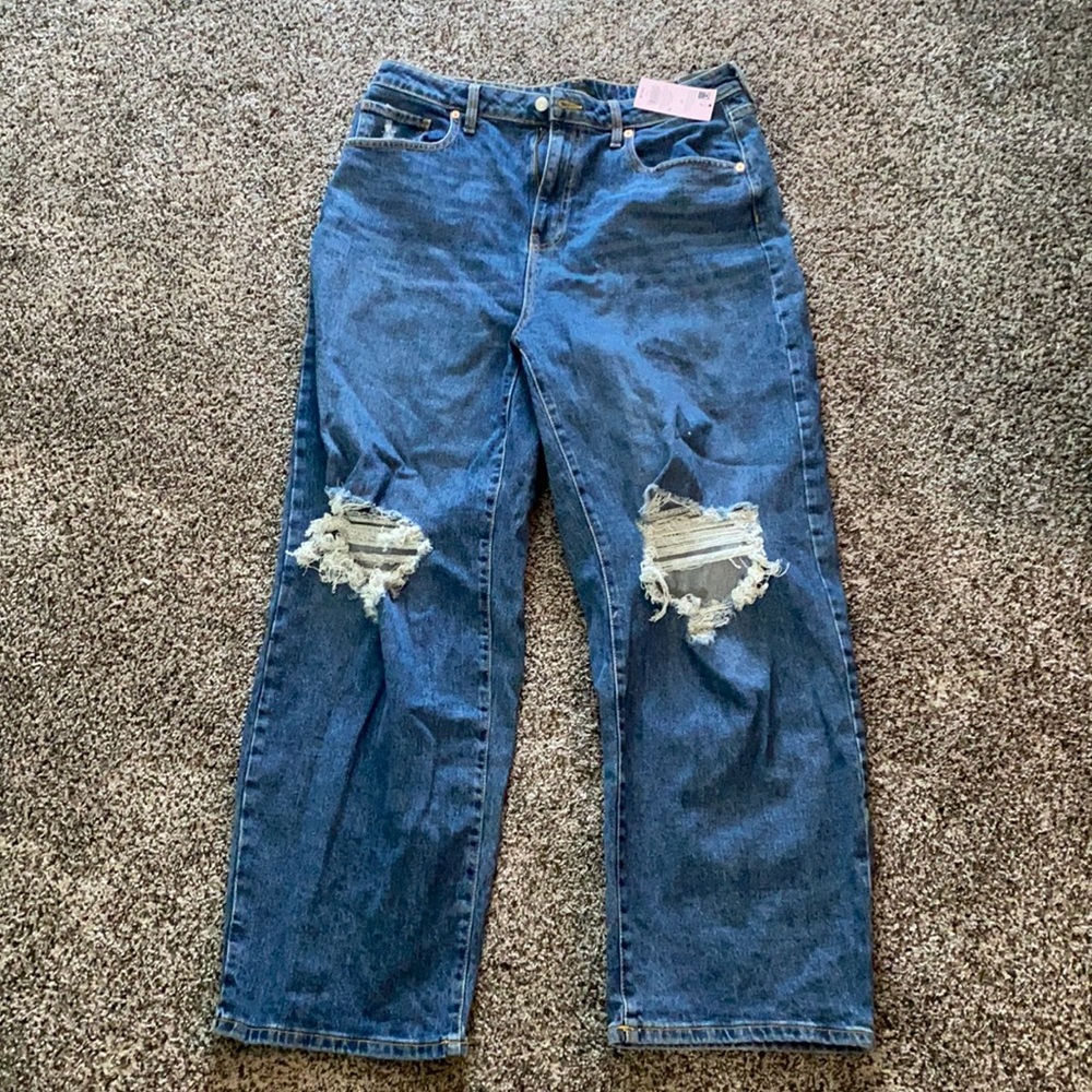 NWT straight leg distressed jeans